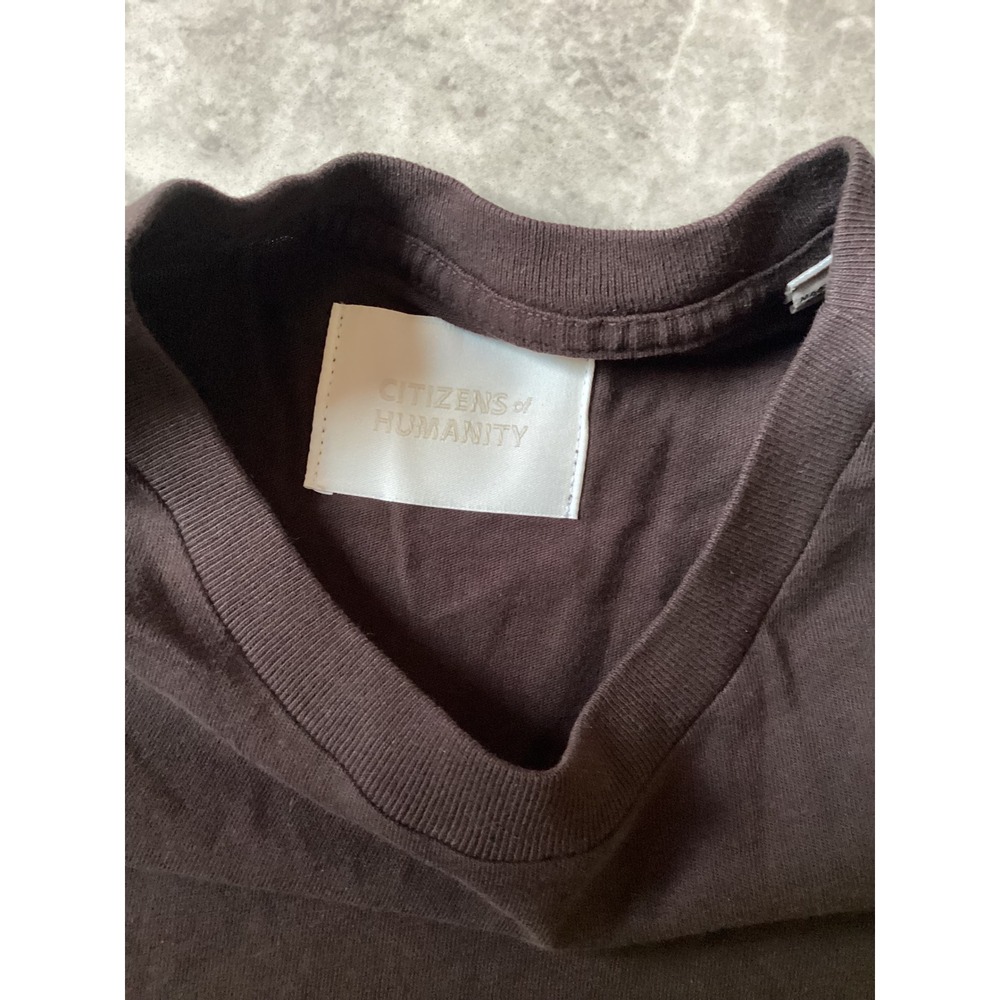 Citizens of Humanity Goldie Tee Chocolate Brown Crewneck T-Shirt 9272-1034 Sz S - Picture 5 of 8